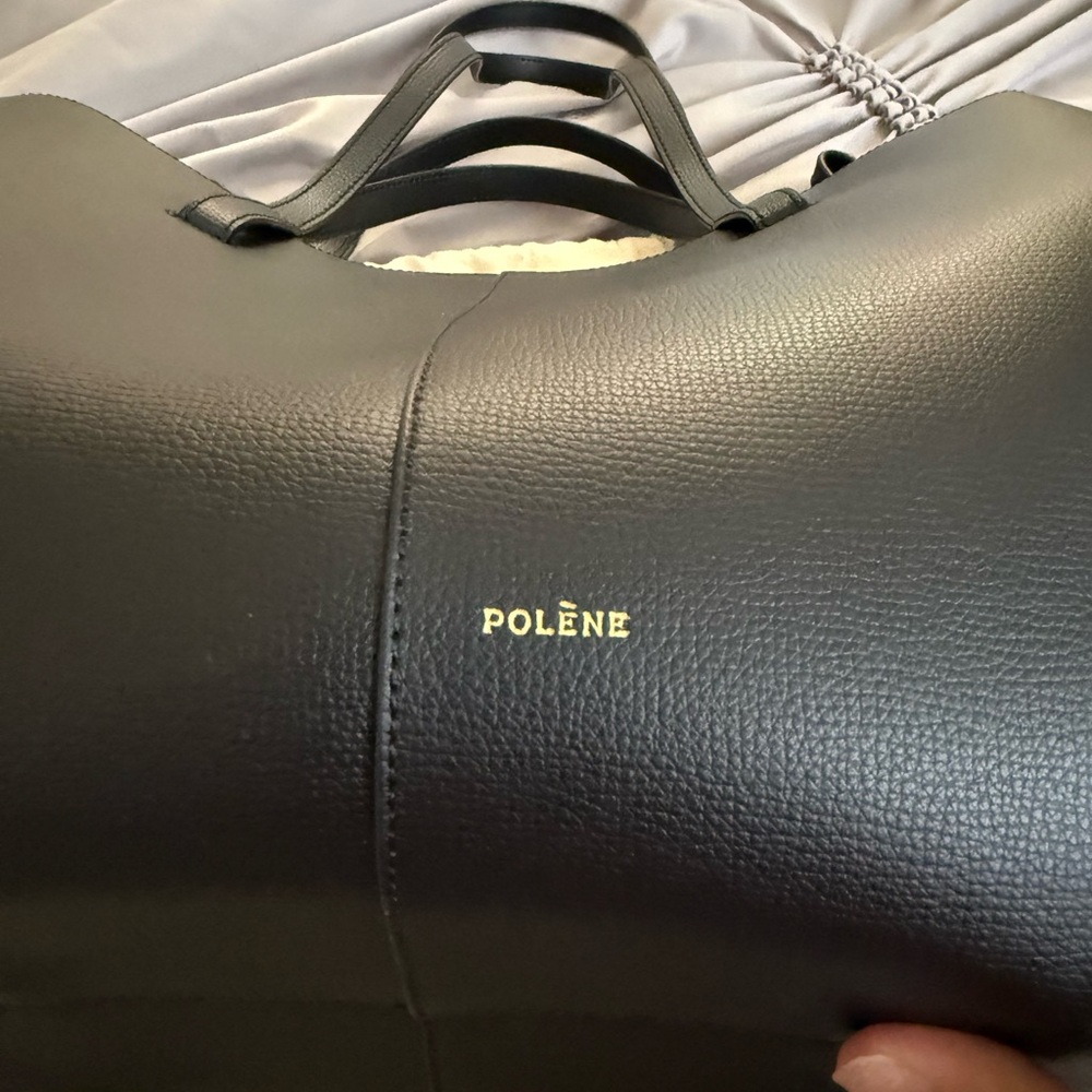 Polène Black Leather Tote Bag - Picture 2 of 12